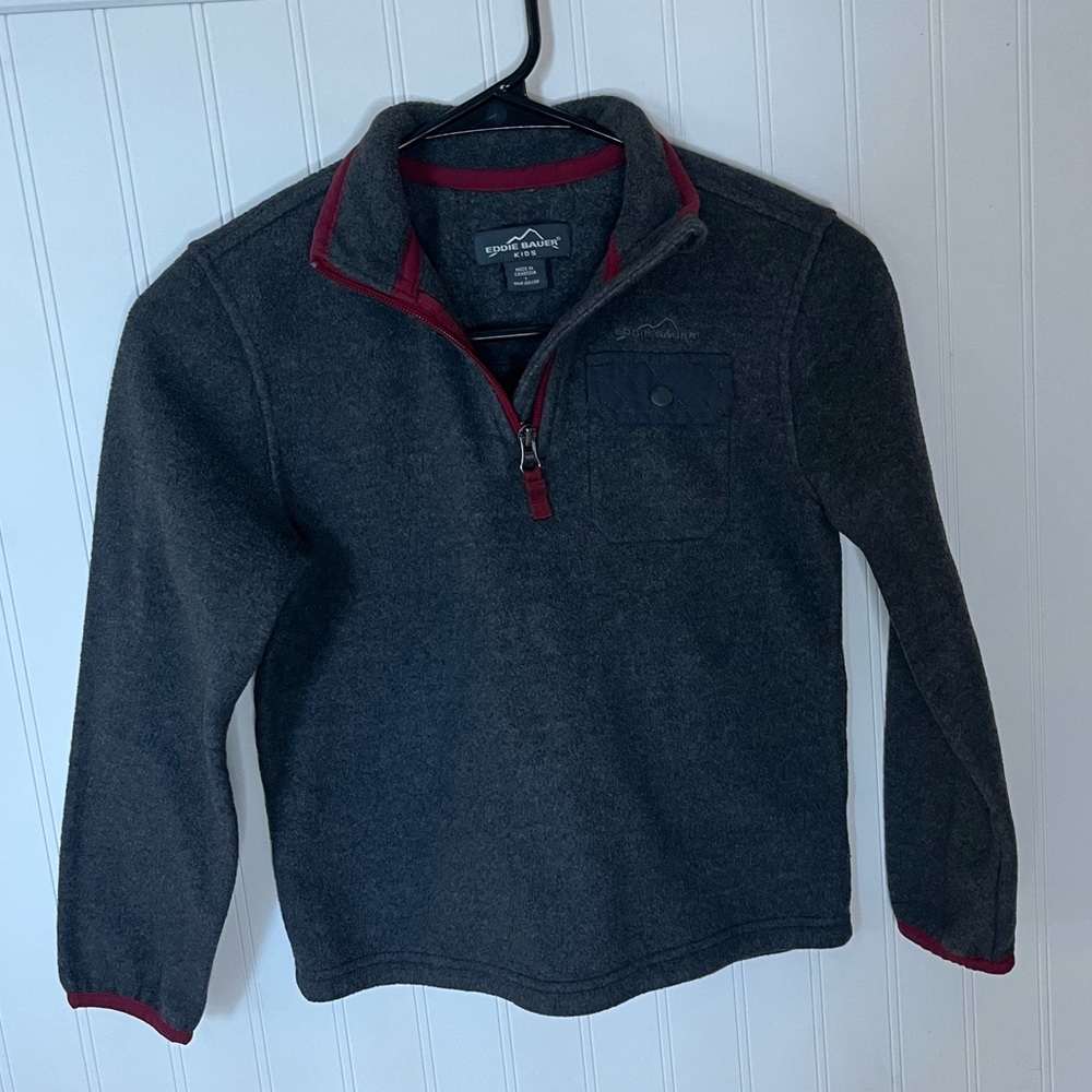 KIDS JACKET, KIDS SIZE 7, SOFT/WARM GREY SWEATER, KIDS SWEATER